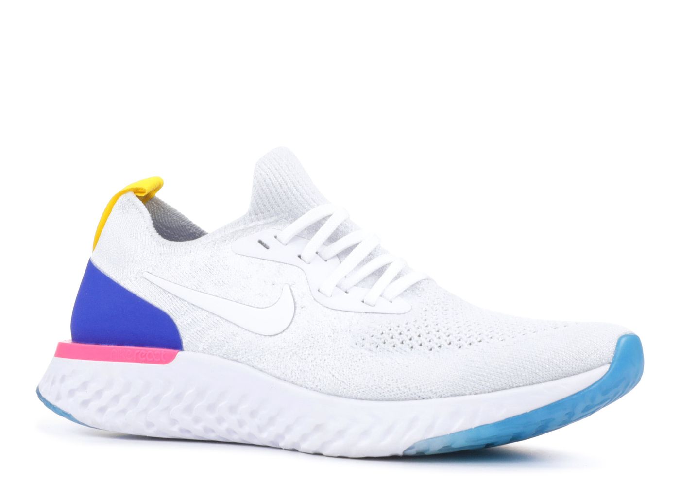 Epic react flyknit white shop racer blue pink blast (w)