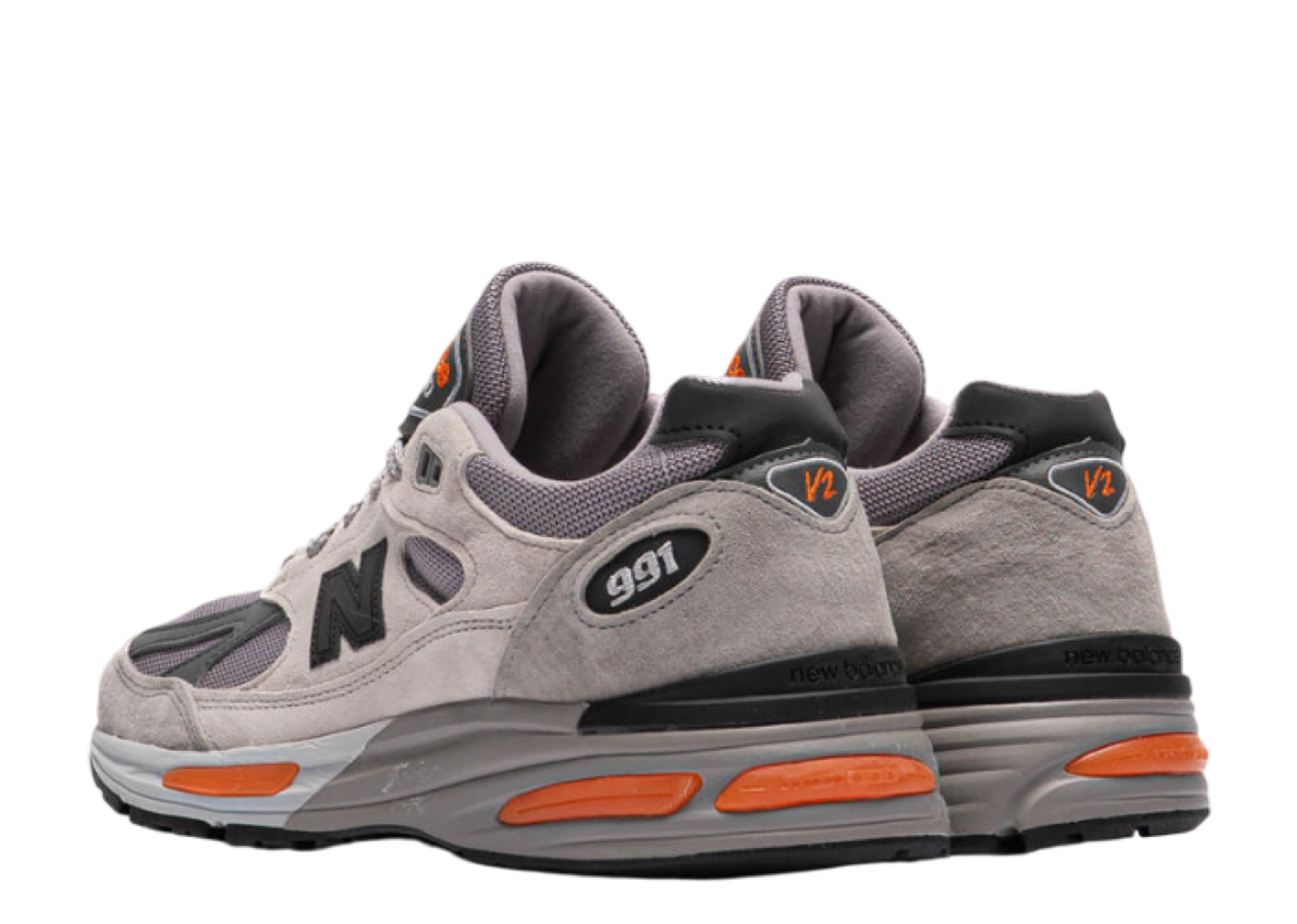 Beli New Balance 991v2 MiUK Pelican Grey Orange | Kick Avenue