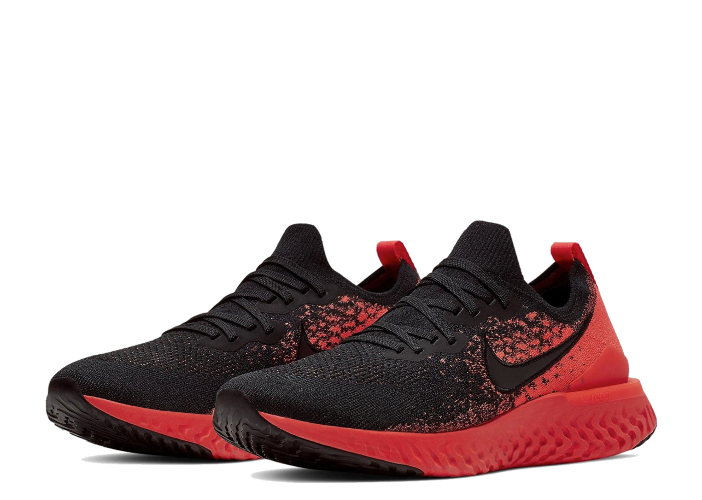 Nike epic react flyknit 2 black bright crimson hot sale infrared