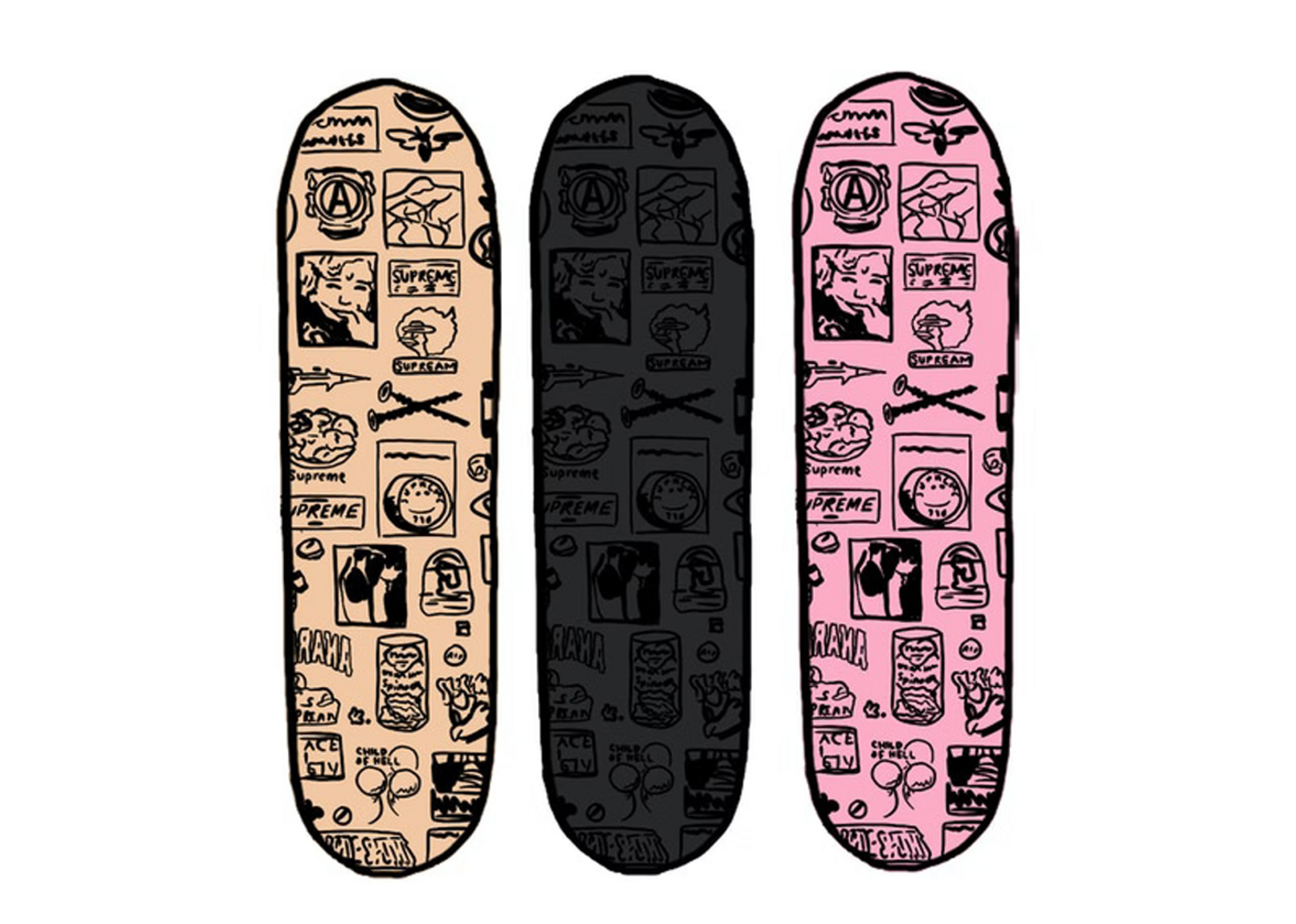 Supreme 2025 stickers skateboard