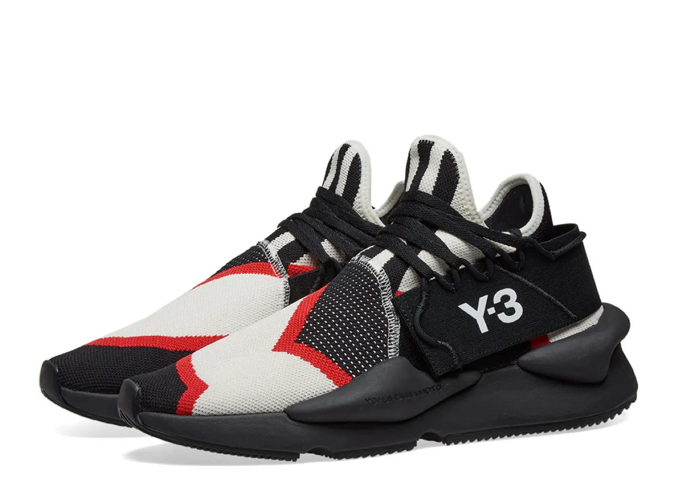 Beli Adidas Y-3 Kaiwa Knit Black White Red | Kick Avenue