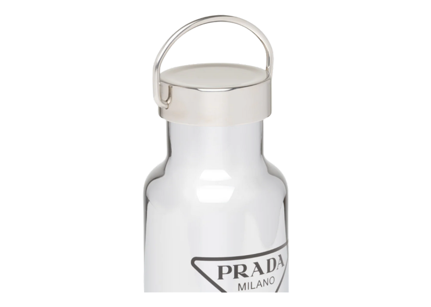 Prada Stainless Steel Insulated Water Bottle, 500 mL, Unisex, Silver