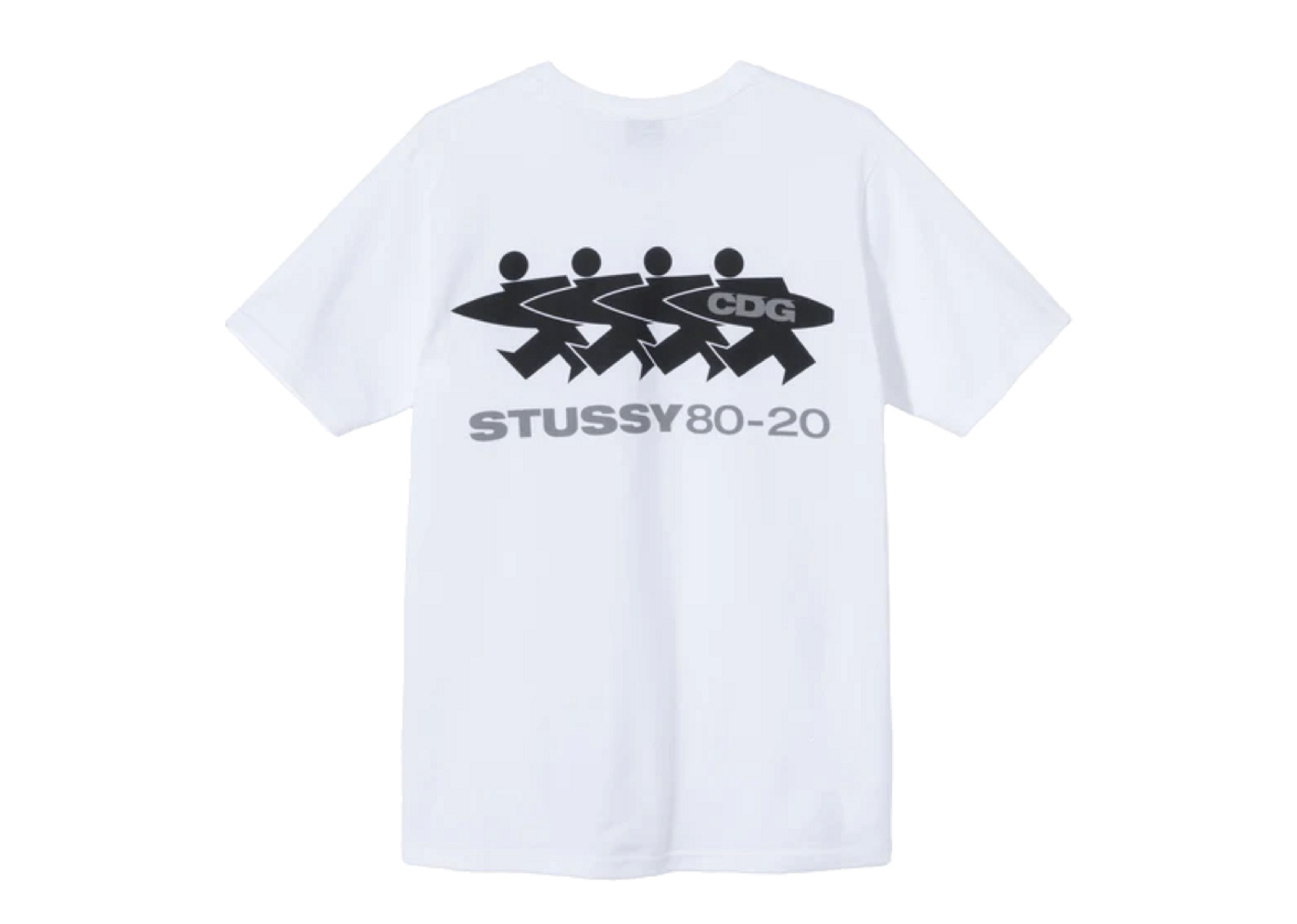 Beli Stussy x CDG Surfman T-shirt White | Kick Avenue