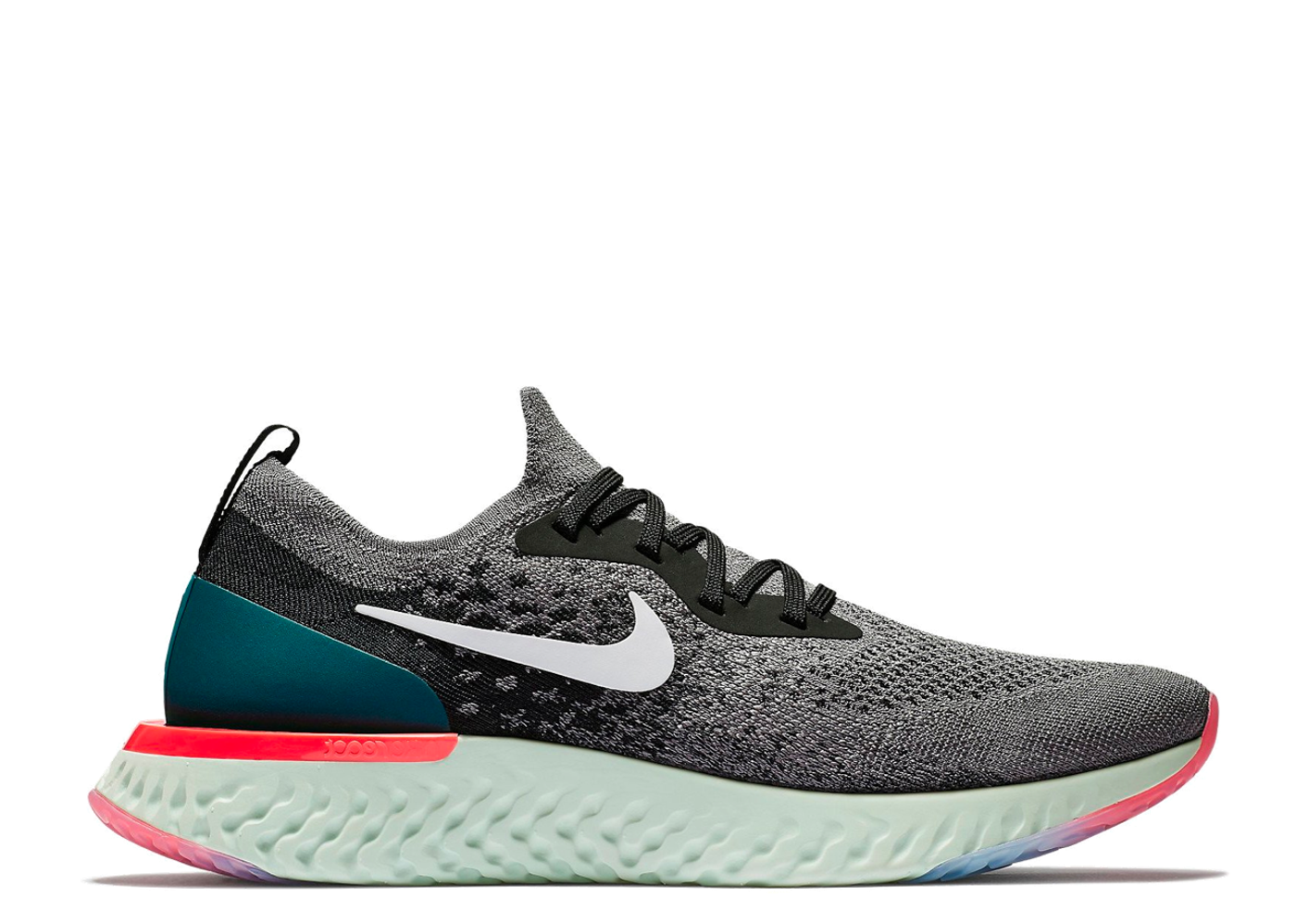 Nike epic react flyknit 2025 gunsmoke black geode teal