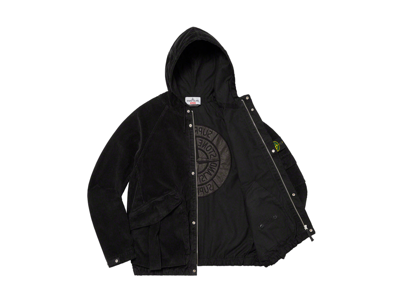 Beli Supreme Stone Island Corduroy Jacket Black | Kick Avenue