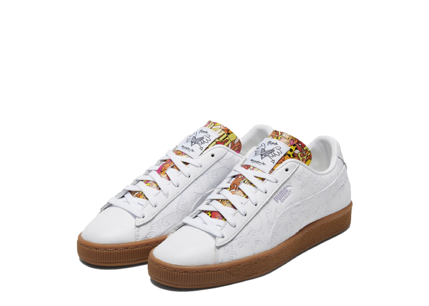 Beli Puma Basket Romero Britto White Gum Kick Avenue