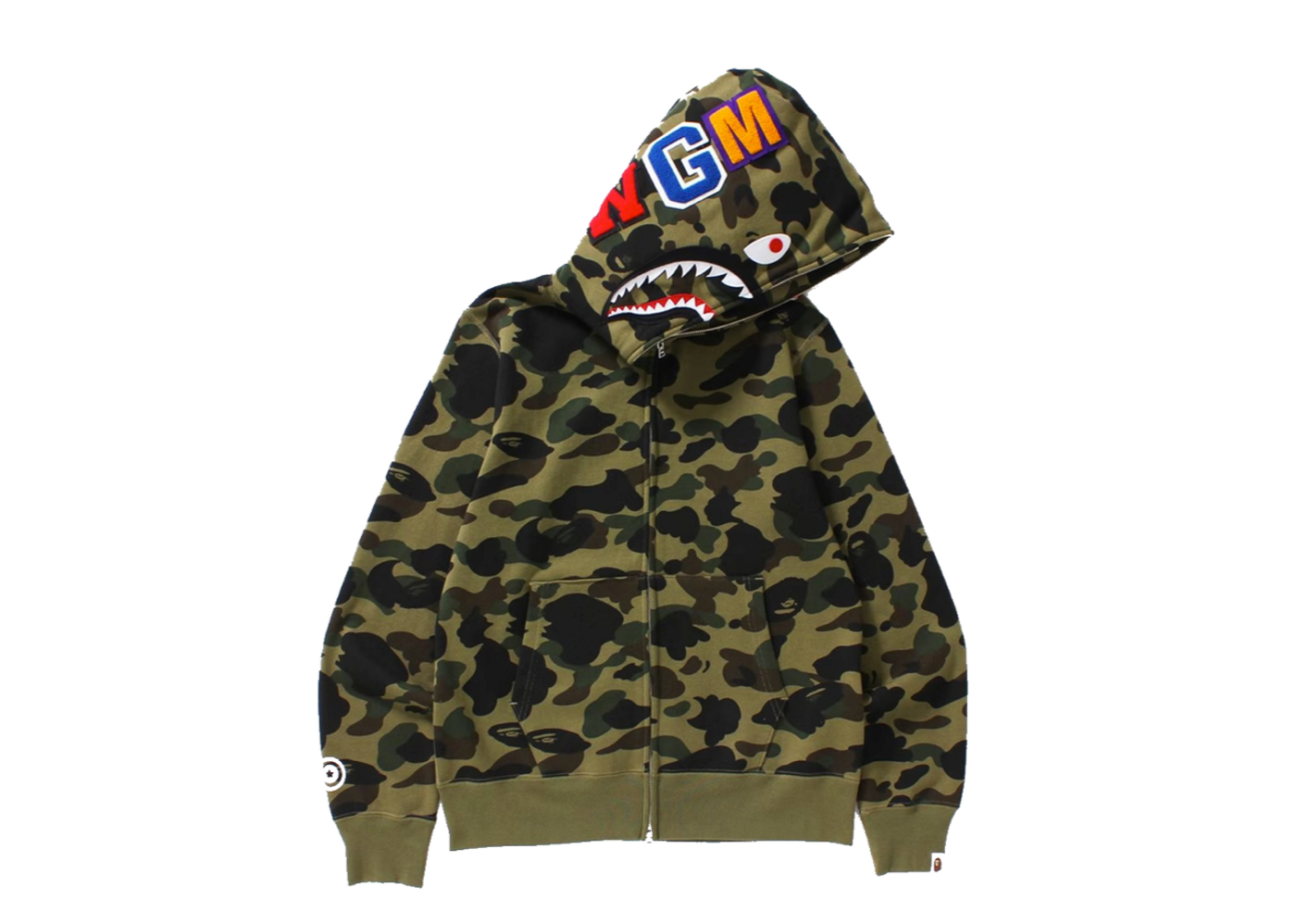 Beli Bape 1st Camo Shark Full Zip Hoodie Green | Kick Avenue