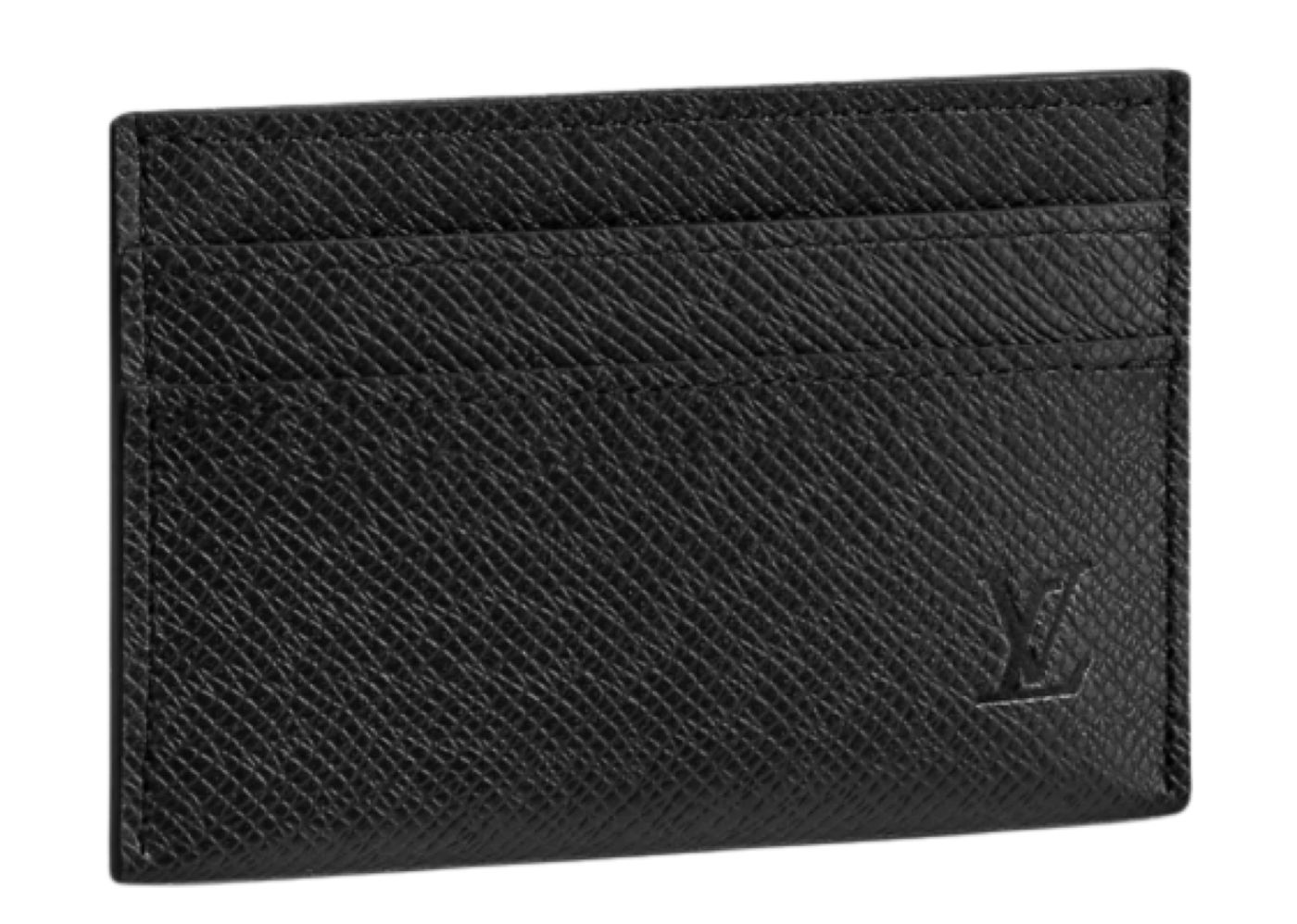 Louis Vuitton Double Card Holder Black Taiga