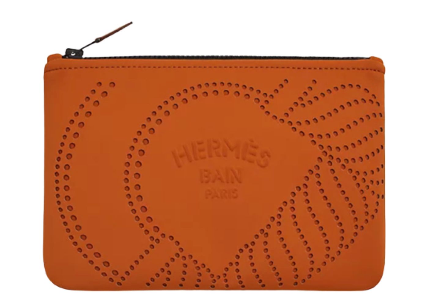 Hermes Bain Neobain Pouch / Case Orange Small New