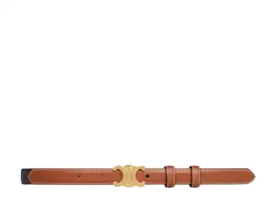 Shop CELINE Triomphe Small triomphe belt in smooth calfskin  (45AX63A01.27VD, 45AX63A01.38NO) by MCoT