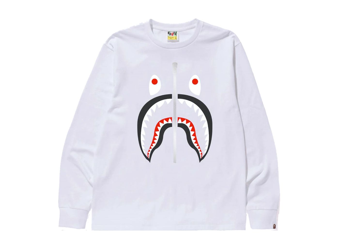 送無 L Jaws Bape tee shirt white 1 白 shark - www ...