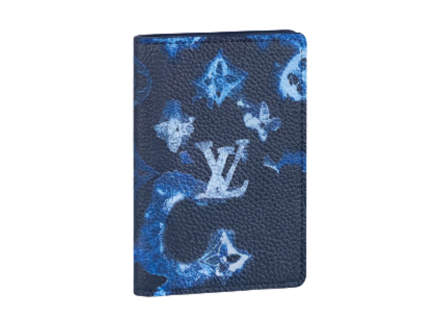 Louis Vuitton Virgil Abloh Blue Ink Watercolor Monogram Grained