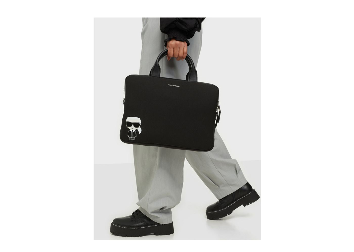 Karl Lagerfeld K/Ikonik 2.0 Nylon Laptop Bag Black