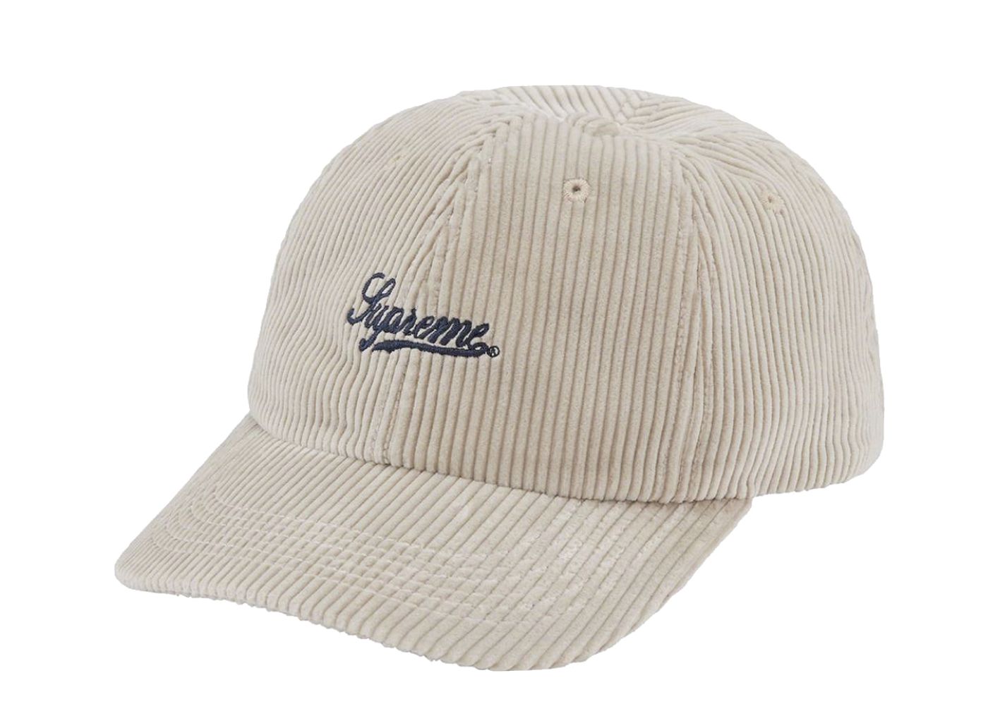 Beli Supreme Script Corduroy 6-Panel White | Kick Avenue