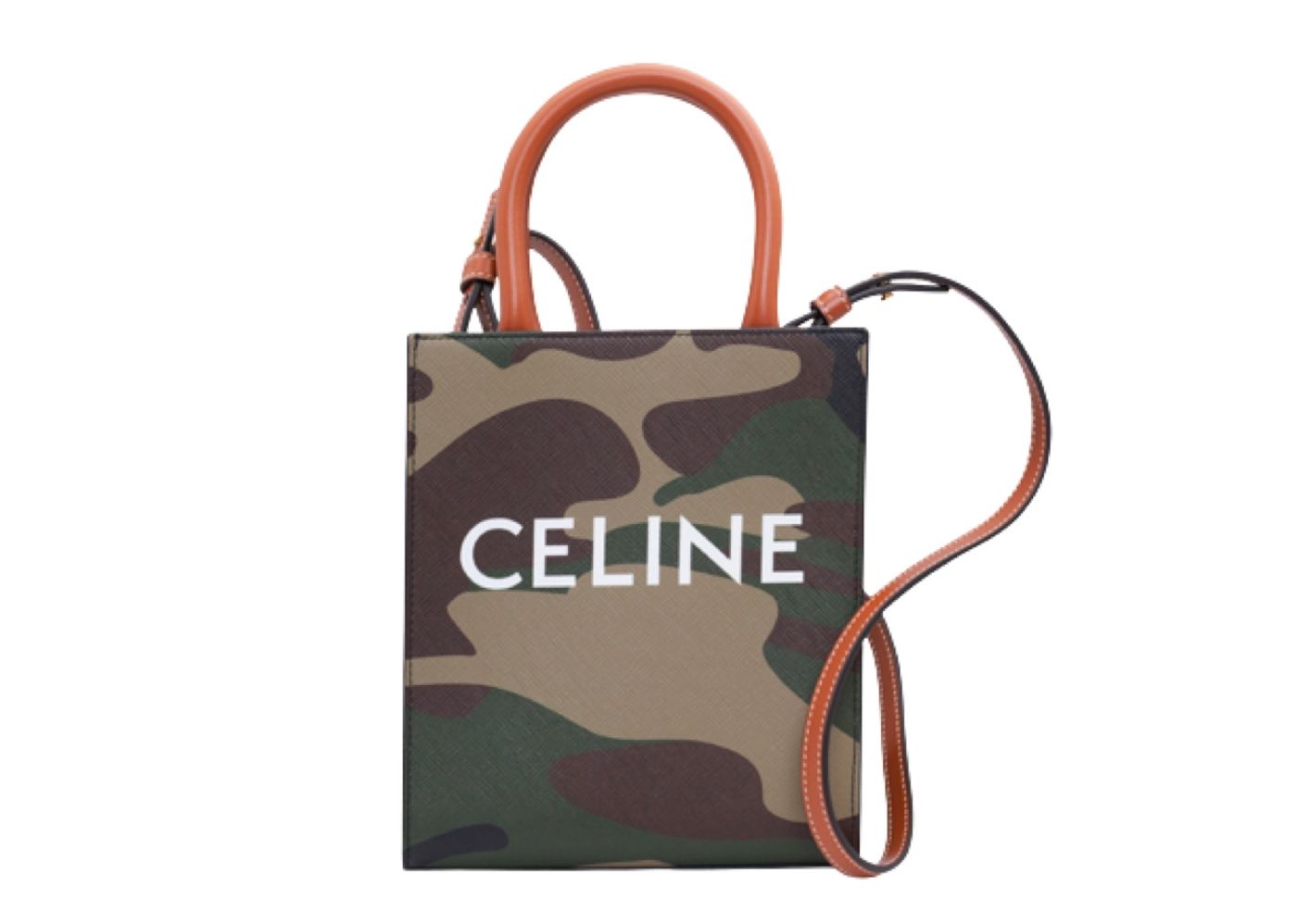 Beli Celine Mini Vertical Camouflage Cabas with Celine Print W