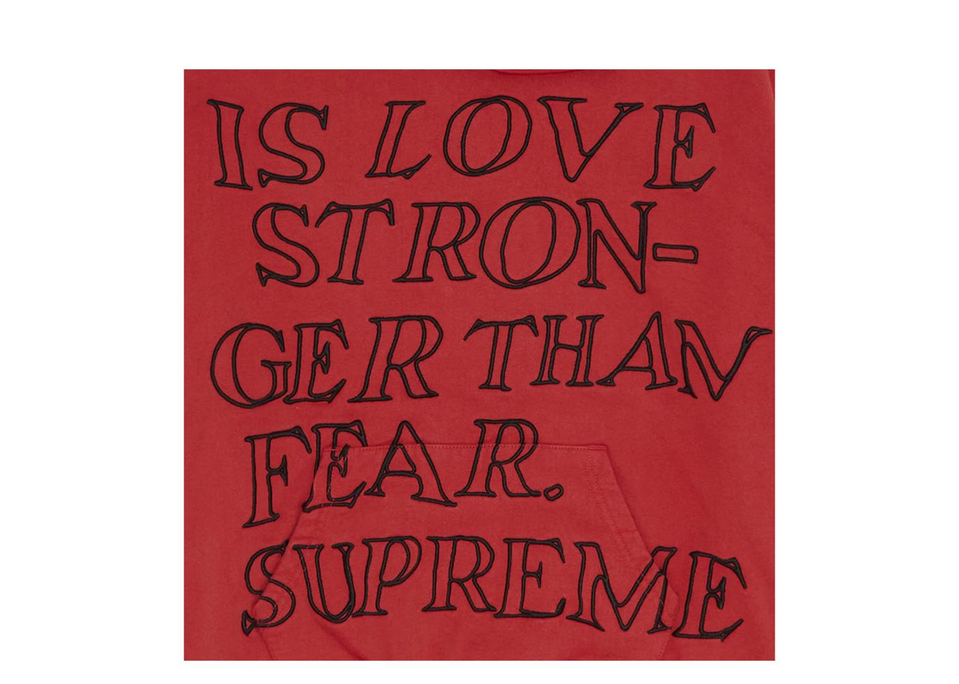 Supreme Stronger Than Fear Hooded Sweatshirt Burnt Red | Kick Avenue