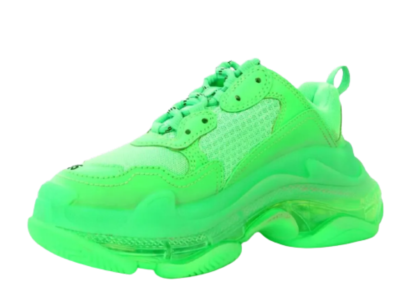 Balenciaga triple s hot sale neon green clear sole