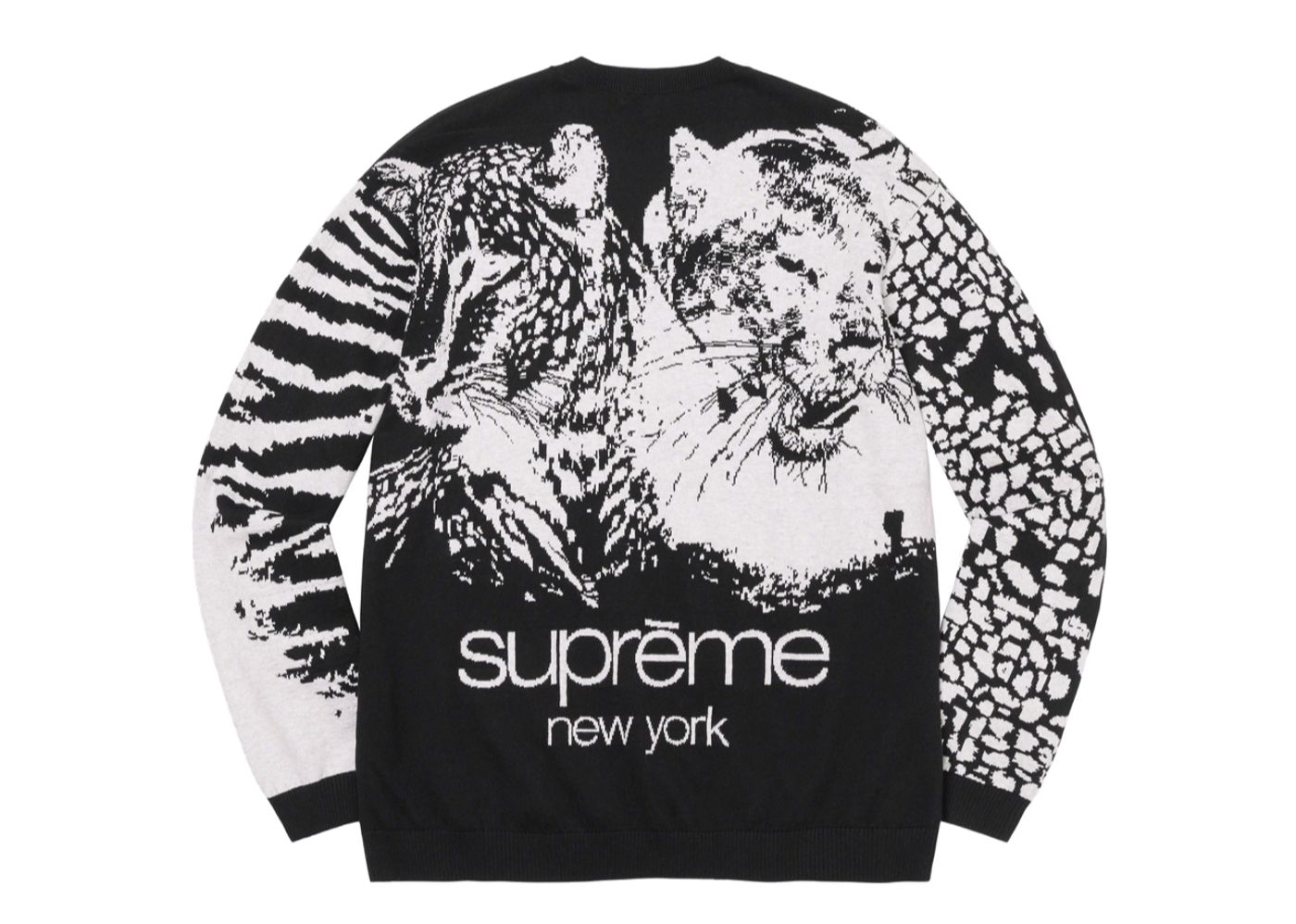 SupSupreme Big Cats Jacquard L/S Top black