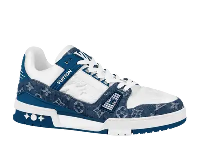 Louis Vuitton LV x YK LV Trainer Sneaker Blue. Size 04.0
