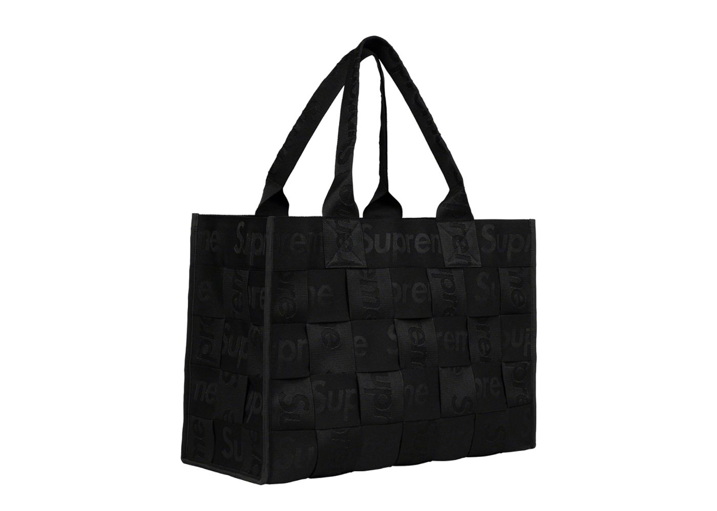 Supreme Woven Large Tote Bag Black | Kick Avenue