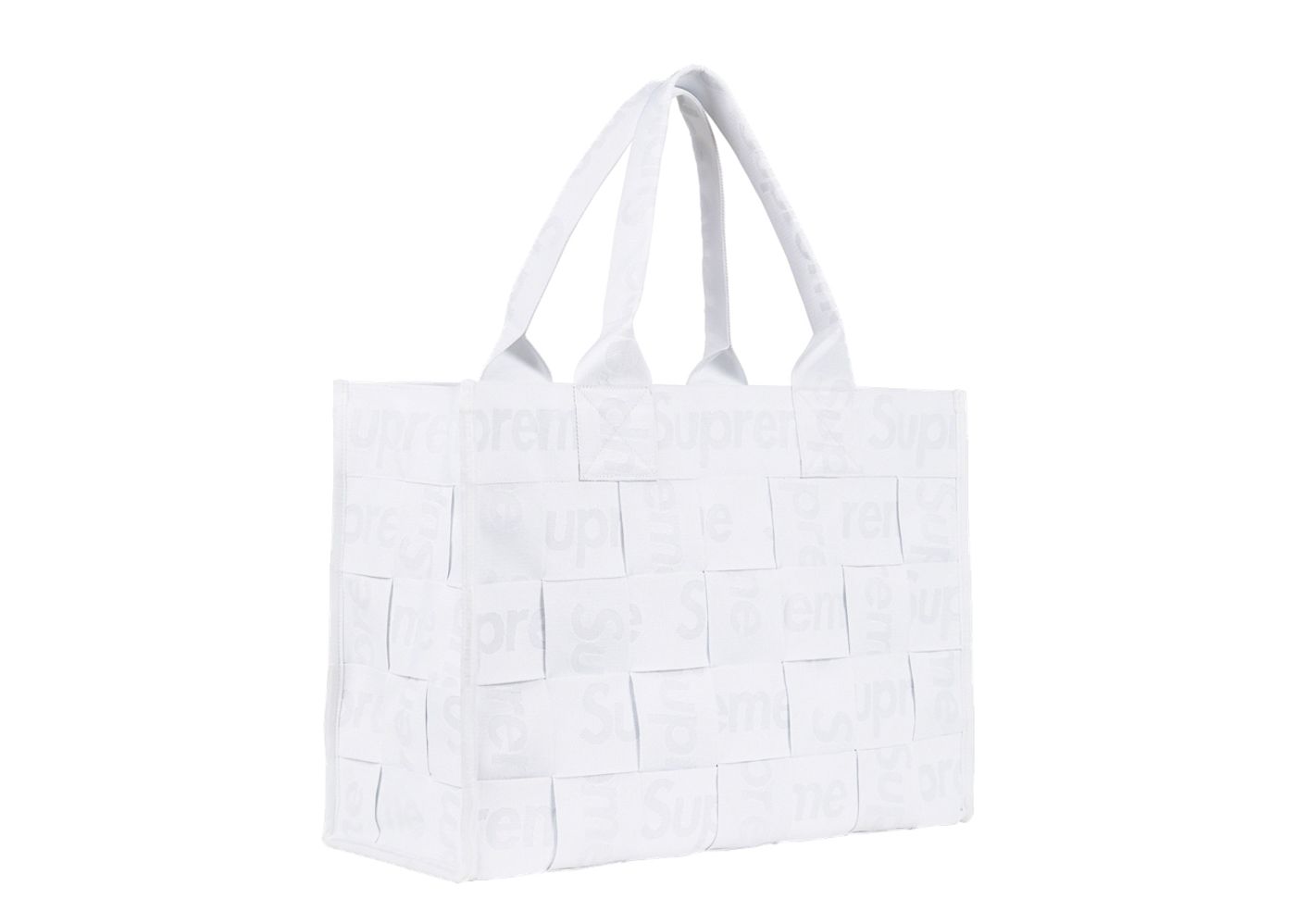 Supreme Woven Large Tote Bag White | Kick Avenue