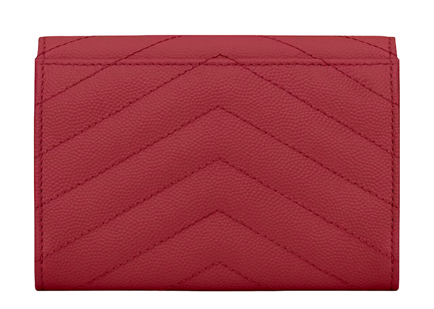 Saint Laurent Monogram Small Envelope Wallet In Grain De Poudre Embossed  Leather in Pink