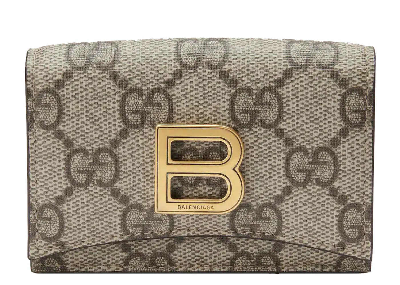 Gucci x Balenciaga Collab behind the hacker wallet cardholder canvas Brown  Leather ref.632780 - Joli Closet