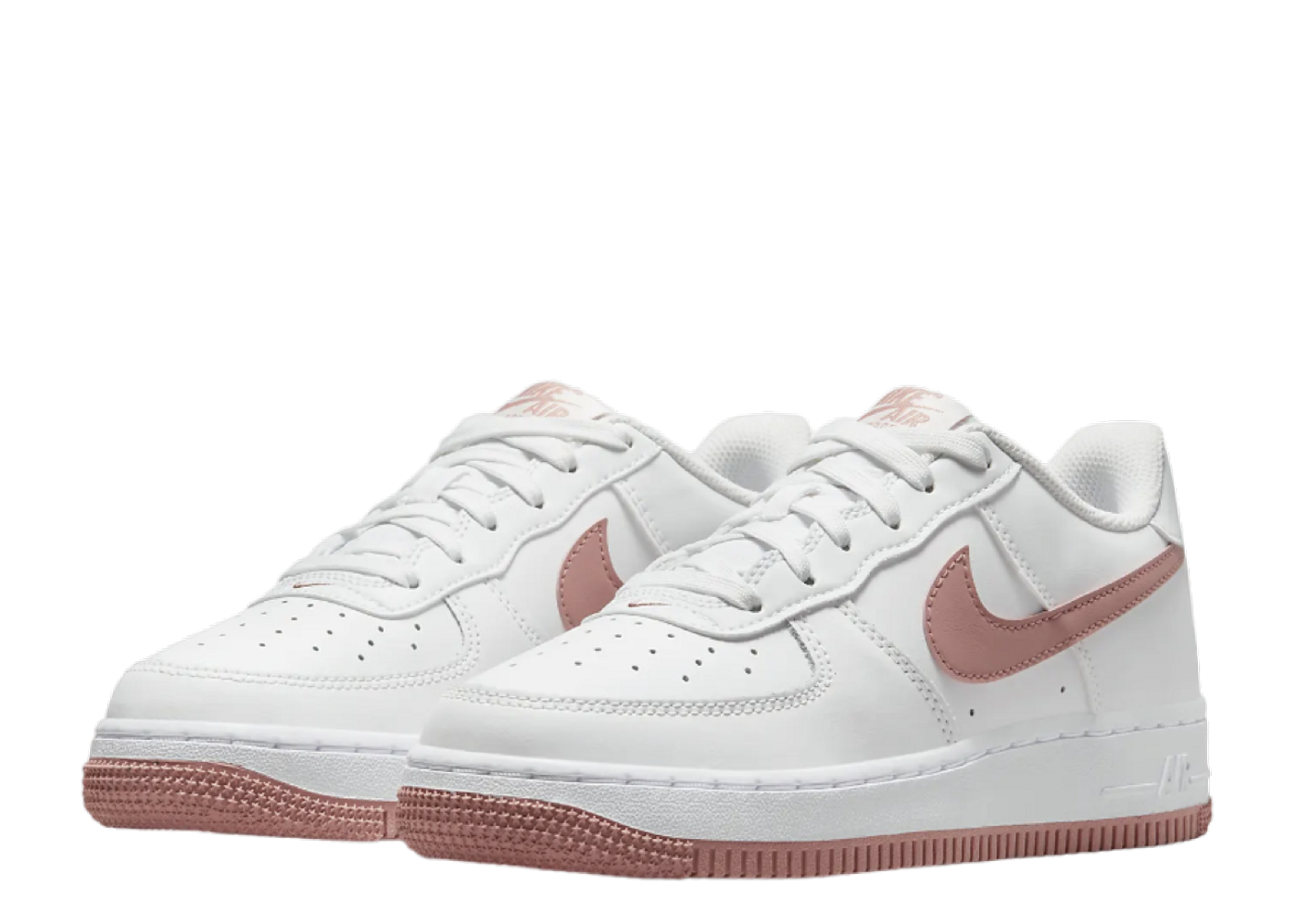 Nike Grade School Air Force 1 Summit White/Red Stardust-White