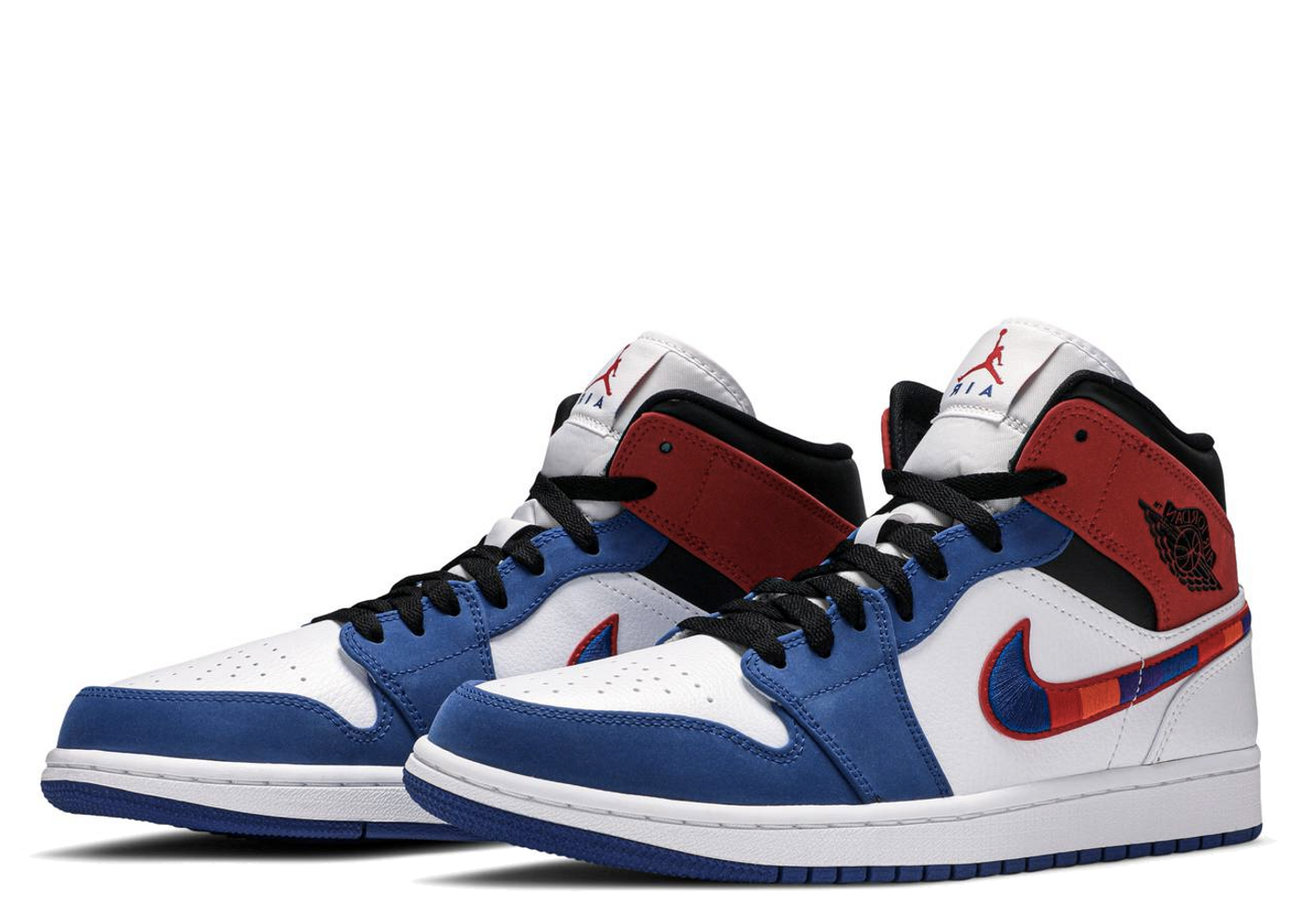 Jordan 1 blue outlet and red swoosh