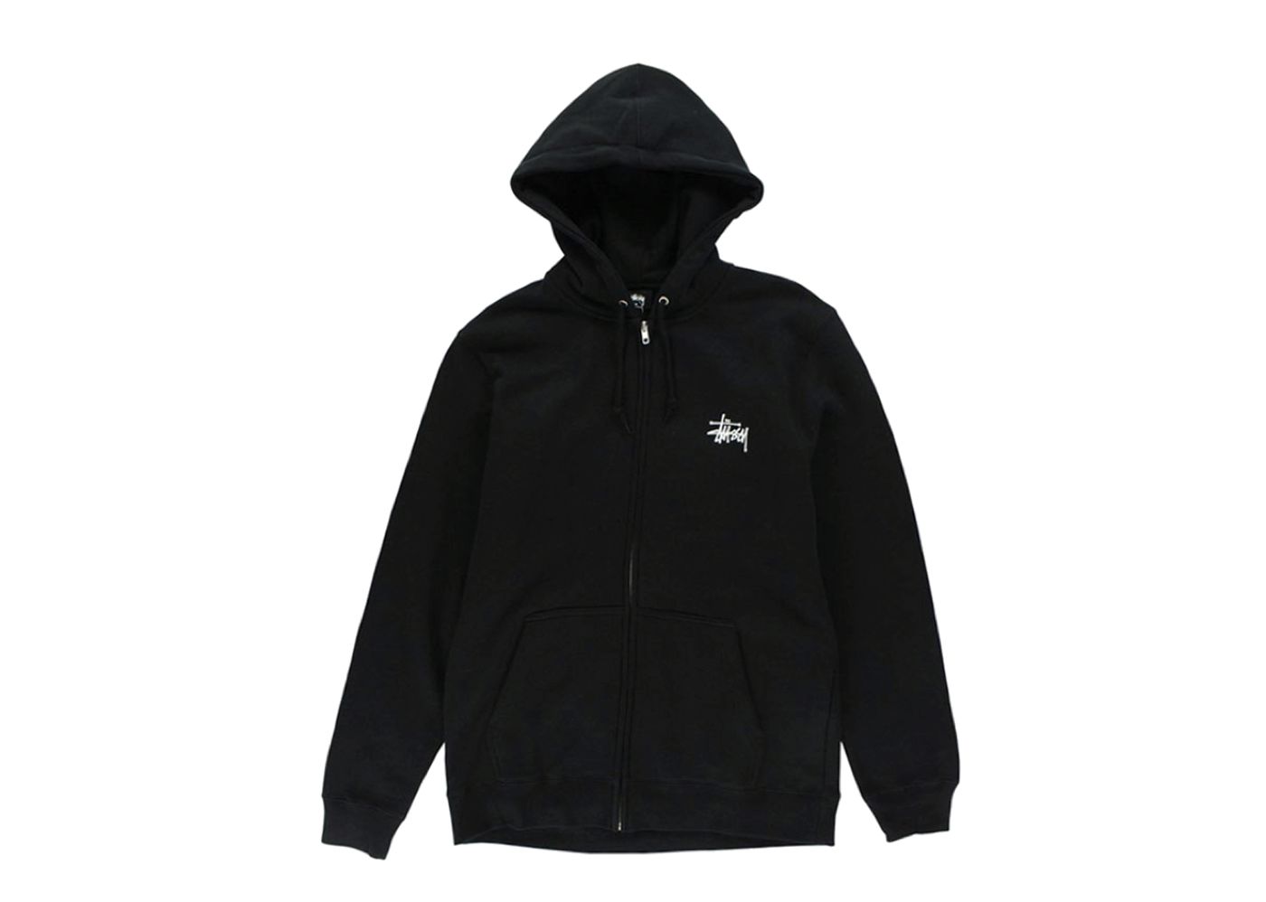 Beli Stussy Basic Zip Hoodie Black | Kick Avenue