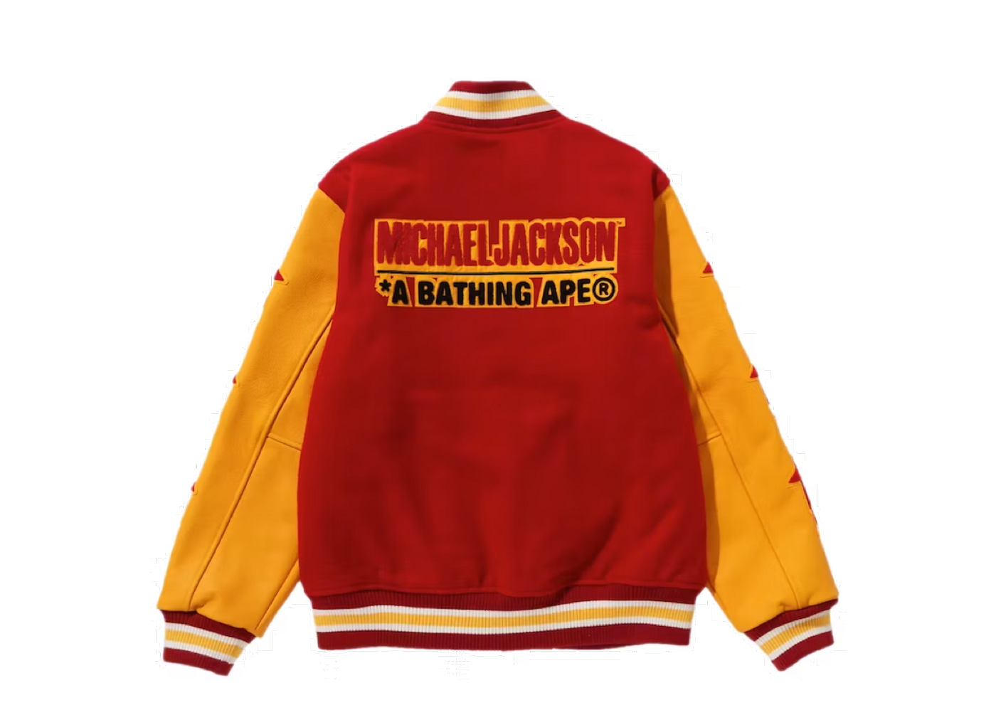 Beli BAPE x Michael Jackson Varsity Jacket Red | Kick Avenue