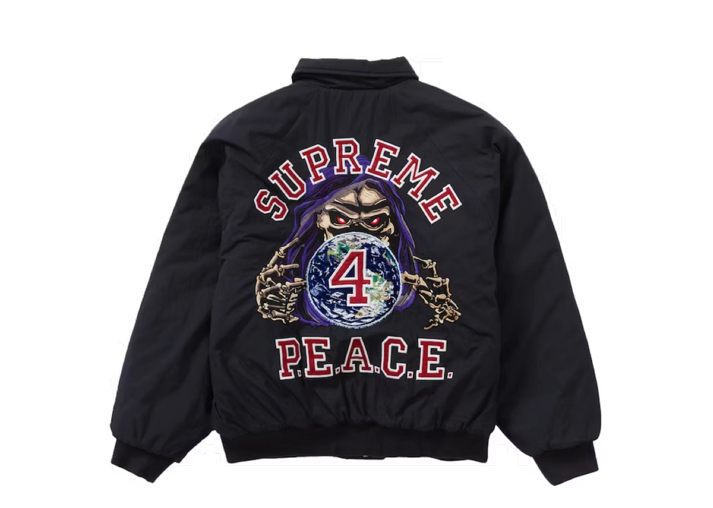 Beli Supreme Peace Embroidered Work Jacket Navy | Kick Avenue