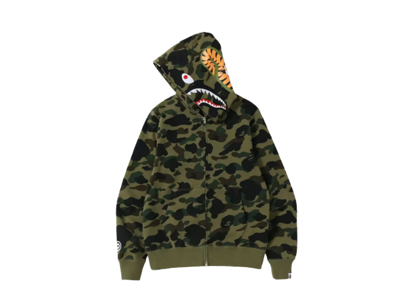 Beli BAPE 1st Camo Shark Full Zip Hoodie FW23 Green Kick Avenue
