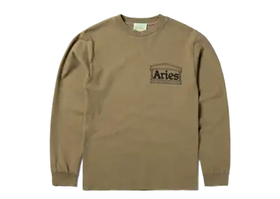 Aries Arise Temple Long Sleeve T-Shirt - Alabaster Beige