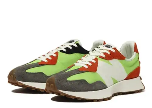 new balance 327 lime green red grey