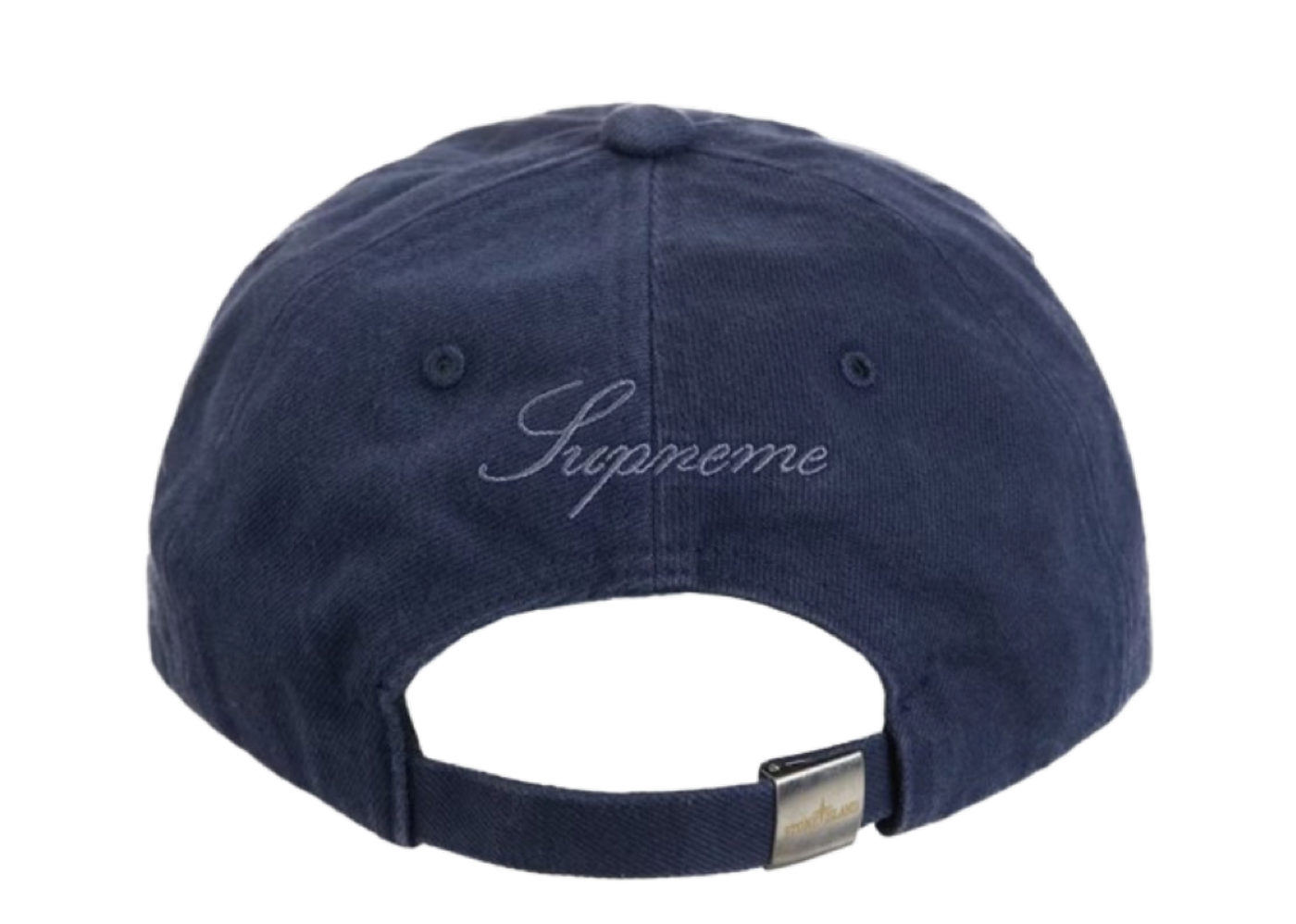 Beli Supreme Stone Island Denim 6-Panel Navy | Kick Avenue