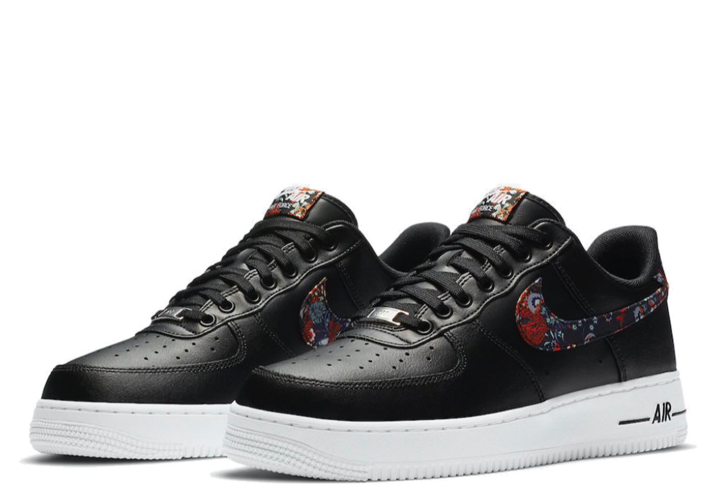 Black floral store air force ones