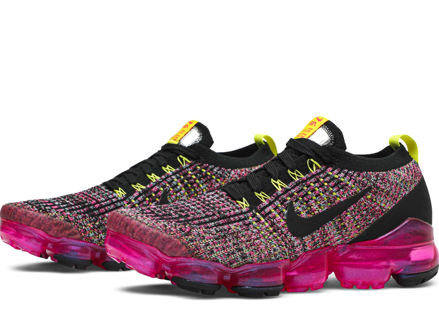 Nike air vapormax flyknit 3 black 2025 pink blast (w)